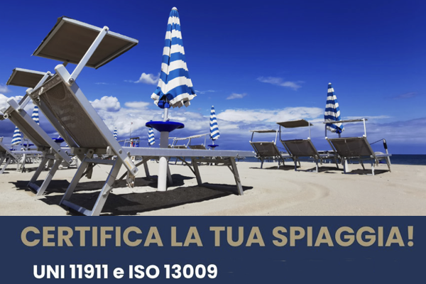 Certificazione spiagge UNI ISO 13009 e UNI 11911:2023